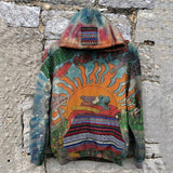 Wiaofellas New Casual Warm Pullover Tops Fashion Totem Printing Hooded Sweatshirt Autumn Winter Casual Long Sleeve Loose Hoodies Streetwear