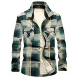 WIAOFELLAS  -  Top Quality Fashion Winter Plaid Shirt Men Warm Fleece Lined Long Sleeve Men's Shirts 4XL Male Casual Shirt Outwear  MY160