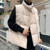 WIAOFELLAS  -  Men Jacket Vest Autumn Winter Fashion Warm Thick Cotton Coats Leisure Streetwear Loose Outerwear Male Sleeveless Vest