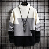 Wiaofellas  -  Winter Cashmere Warm Sweater Men Turtleneck Mens Pullover Patchwork Sweaters Tops Knitted Men's Christmas Jumper