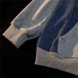 WIAOFELLAS  -  Denim Patchwork Hoodie Men Sweatshirts Spring Autumn Fashion Loose Wild Couple Tops Sudaderas Hombre Vintage Long Sleeve Moletom