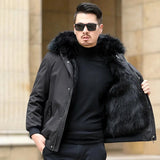 Wiaofellas  -  Winter Parker Fur Coat Men Fashion Hooded Short Inner Liner Fur Detachable Fausse Fourrure Jackets Male Casaco Masculino