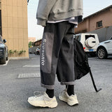 Wiaofellas  -  Autumn Straight Jeans Men's Color Matching Loose Jeans Fashion Casual Pants Plus Size Jeans  Mens Street Wear