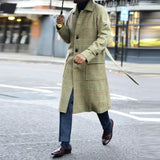 WIAOFELLAS  -  Nice European and American autumn and winter Pop men's long windbreaker over the knee coat