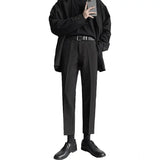 WIAOFELLAS  -  Suit Pants Men Slim Fit Fashion Business Society Black Dress Pants Men Solid Color Suit Pants Men Soffice Formal Trousers