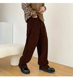 WIAOFELLAS  -  Autumn Korean style Personalized corduroy pants men casual loose wild green corduroy pants for men trousera,size M-XL