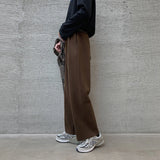 WIAOFELLAS  -  Winter Thick Woolen Pants Men's Warm Fashion Black Brown Casual Pants Men Korean Loose Straight-leg Pants Mens Trousers S-2XL