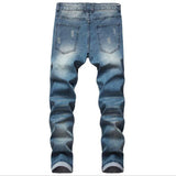 WIAOFELLAS  -  New Arrival Mens Ripped Hole Jeans Casual Slim Skinny Blue Black Jeans Men Trousers Fashion Male Hip hop Denim Pants
