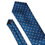 Wiaofellas Sapphire Blue Geometric Pattern 100% Silk Men Tie Barry.Wang 8.5cm Woven Business Party Necktie Dropshipping Men Gift FA-5054