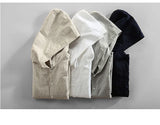 WIAOFELLAS  -  Mens Cotton Linen Hooded Shirts Long Sleeve Men High Quality Summer Hoodies Fashion Breathable Casual Shirt Male Tops TS-423
