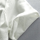 WIAOFELLAS  -  Men's Cotton Linen Shirts Pullover Short Sleeve Vintage Shirts Men High Quality Dress Shirt Solid Slim Fit Designer Shirt TS-192