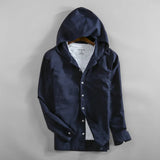 WIAOFELLAS  -  Mens Cotton Linen Hooded Shirts Long Sleeve Men High Quality Summer Hoodies Fashion Breathable Casual Shirt Male Tops TS-423