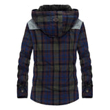 Wiaofellas  -  Brand Winter Jacket Men Hoodies Jacket Shirt Warm Fleece Cotton Plaid Hooded Jackets and Coats Men Shirts Chaquetas Hombre MY234