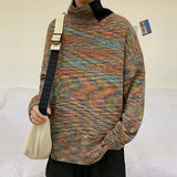 Wiaofellas  -  Hong Kong style autumn and winter new trend knit sweater jacquard turtleneck sweater for men and women couples