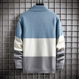 Wiaofellas  -  Winter Cashmere Warm Sweater Men Turtleneck Mens Pullover Patchwork Sweaters Tops Knitted Men's Christmas Jumper