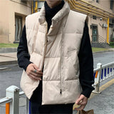 WIAOFELLAS  -  Men Jacket Vest Autumn Winter Fashion Warm Thick Cotton Coats Leisure Streetwear Loose Outerwear Male Sleeveless Vest