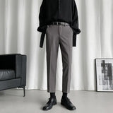 WIAOFELLAS  -  Suit Pants Men Slim Fit Fashion Business Society Black Dress Pants Men Solid Color Suit Pants Men Soffice Formal Trousers