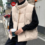 WIAOFELLAS  -  Men Jacket Vest Autumn Winter Fashion Warm Thick Cotton Coats Leisure Streetwear Loose Outerwear Male Sleeveless Vest