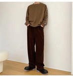WIAOFELLAS  -  Autumn Korean style Personalized corduroy pants men casual loose wild green corduroy pants for men trousera,size M-XL