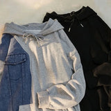 WIAOFELLAS  -  Denim Patchwork Hoodie Men Sweatshirts Spring Autumn Fashion Loose Wild Couple Tops Sudaderas Hombre Vintage Long Sleeve Moletom