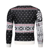 WIAOFELLAS  -  Men's O-Neck Cotton Pullover Print Long Sleeve Spacious Autumn Winter Warm Thick Clothes Knitted Casual Wool Male Sweater Pull