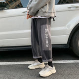 Wiaofellas  -  Autumn Straight Jeans Men's Color Matching Loose Jeans Fashion Casual Pants Plus Size Jeans  Mens Street Wear