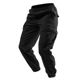 WIAOFELLAS  -  Men Thin Cargo Pants Men Solid Color Beam Feet Long Pants Male Fashion Hip Hop Casual Streetwear Joggers Trousers