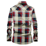 WIAOFELLAS  -  Top Quality Fashion Winter Plaid Shirt Men Warm Fleece Lined Long Sleeve Men's Shirts 4XL Male Casual Shirt Outwear  MY160