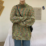 Wiaofellas  -  Hong Kong style autumn and winter new trend knit sweater jacquard turtleneck sweater for men and women couples