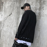 WIAOFELLAS  -  Vintage Sweater Men Pullover Fashion Solid Long Sleeve Hip Hop Clothes Winter Streetwear Casual Loose Knitted Sweaters Men Ropa