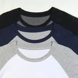 WIAOFELLAS  -  Men Sleep Tops Long Sleeve Raglan O-neck Patchwork Summer Thin Modal Sleepwear Casual Daily Loose Plus Size L-5XL Nightwear Soft