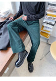 WIAOFELLAS  -  Autumn Korean style Personalized corduroy pants men casual loose wild green corduroy pants for men trousera,size M-XL