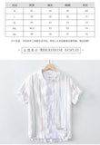 WIAOFELLAS  -  100% Linen Shirts Men Striped Short Sleeve Turn-down Collar Dress Shirt Fashion Casual Flax Tops Male Camisa Men Clothing TS-765