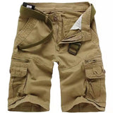 WIAOFELLAS  -  Summer New Solid Color Tactical Cargo Shorts Men Khaki Jogger Military Cargo Shorts Men 100% Cotton Pants Casual Loose Men