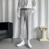 WIAOFELLAS  -  Suit Pants Men Slim Fit Fashion Business Society Black Dress Pants Men Solid Color Suit Pants Men Soffice Formal Trousers
