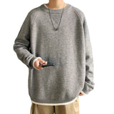 WIAOFELLAS  -  Mens Sweaters Fashion Casual Loose O Neck Oversize Harajuku Streetwear Knitwear Outwear