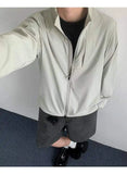 WIAOFELLAS  -  Simple Men's Jackets Stand Collar Thin Solid Color Quick-dry Casual Sun-protective Clothing Loose Male Coats Summer