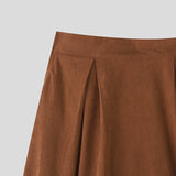 Wiaofellas  -  Men Harem Pants Solid Color Elastic Waist Joggers Casual Drop-crotch Pants Men Streetwear Fashion Loose Trousers