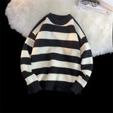 Wiaofellas  -  Men's Winter Sweater Harajuku Fashion Striped Sweter Oversize Pullover Warm Knitted Sweater Men's Clothing