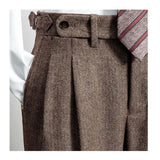 WIAOFELLAS  -  British Style Woolen Naples Suit Pant For Men Tweed High Waist Straight Trousers Autumn Winter Business Casual Pant Streetwear