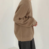 WIAOFELLAS  -  Casual Textured Sweater Mens Knit T Shirts Long Sleeve O Neck Solid Color Bottoming Tops Men Autumn Daily Leisure Knitted Jumper
