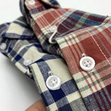 WIAOFELLAS  -  Plaid short-sleeved shirt Men's Japanese vintage linen youth summer cotton linen loose casual short-sleeved shirt