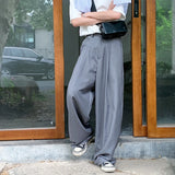WIAOFELLAS  -  Oversized Black Suit Pants Men Fashion Social Mens Dress Pants Korean Loose Wide Leg Pants Mens Office Formal Trousers M-3XL