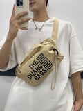 WIAOFELLAS  -  Crossbody bag niche design chest bag men ins drawstring shoulder bag cycling mobile phone bag waist bag
