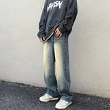 Wiaofellas Real Shot Men's Korean Version of The New Retro Washed Straight Trend All-match Nostalgic Long Pants Casual High Street Jeans