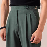Wiaofellas  -  Men's Light Luxury Naples Slim-fit Dress Pants Casual Italy Retro Premium Elegant Popular Leisure Suits Trousers New Spring