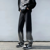 WIAOFELLAS  -  Gradient Color Jeans Men European Style Retro Straight High Street Unisex Hipster Tender Fitness Daily Simple All-match Summer