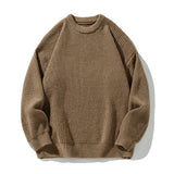 WIAOFELLAS  -  New Winter Retro Sweater Men Harajuku Knitted Solid Jumpers Oversized Streetwear Hip Hop Men Casual Warm Green Pullover Sweaters