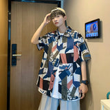 Wiaofellas  -  Hawaiian Beach Fashion Style Shirts Men's Short-sleeved Casual Shirts Seaside Vacation Clothes Loose Floral Tops H111