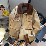 WIAOFELLAS  -  American autumn and winter men and women trendy personalized lapel jacket for couples loose retro handsome casual Harajuku top
